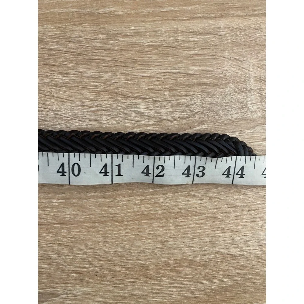 Unbranded Braided Leather Belt Men XXL Brown Woven Preppy Minimalist Old Money